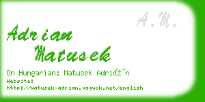 adrian matusek business card